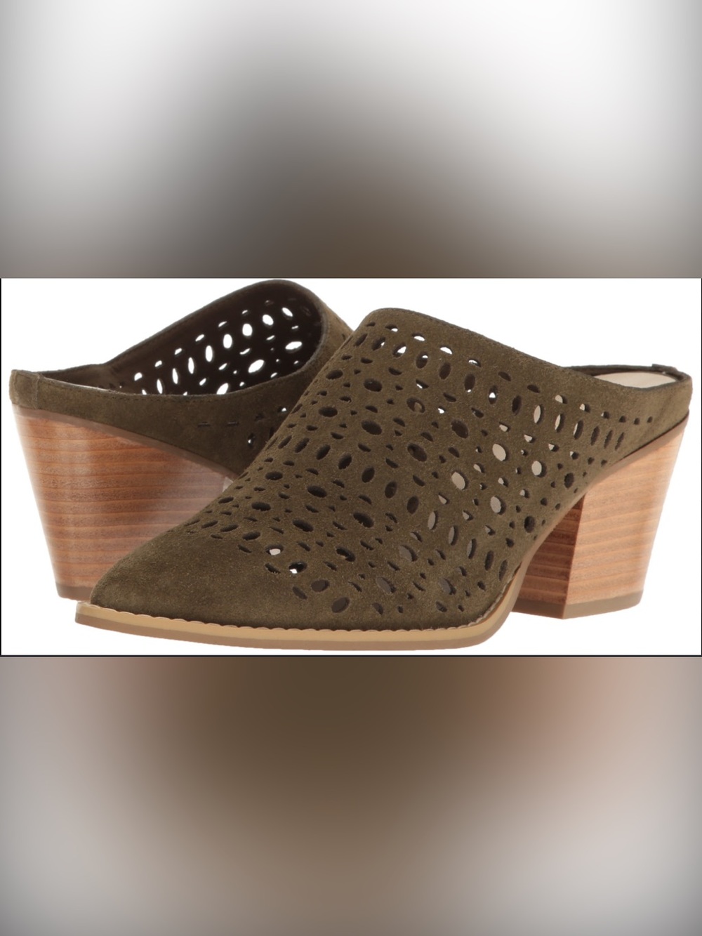 Seychelles. I’m A Star. Women’s Olive Perforated Suede Mule